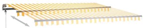 Toldo retrátil manual com LED 400x350 cm amarelo e branco