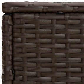 Mesas de apoio para jardim 3 pcs vime PE castanho