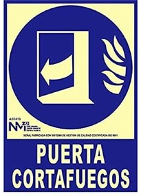 Placa Normaluz Puerta Cortafuegos Cerrar Después de Utilizar Pvc (21 X 30 cm)