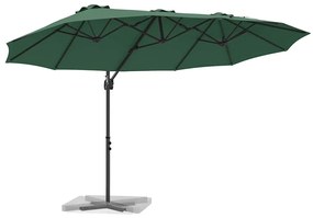 Guarda-sol cantilever de jardim Verde 372 x 198 x 253 cm