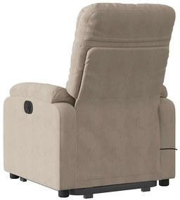 Poltrona reclinável elétrica microfibra cinzento-acastanhado