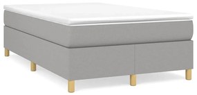 Cama boxspring com colchão 120x190 cm tecido cinzento-claro