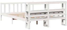 Cama sem colchão 150x200 cm madeira de pinho maciça branco