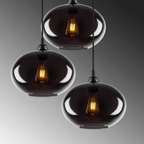 Candeeiro Suspenso Smoked – Fumê – 61 x 61 cm
