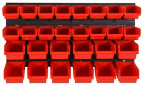 30pcs conjunto prateleiras de oficina 77x39cm PP preto/vermelho