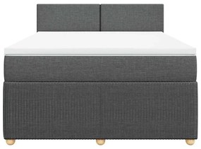 Cama com molas/colchão 140x200 cm tecido cinzento-escuro