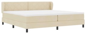Cama Box Spring com Colchão Creme 200x200 cm Tecido