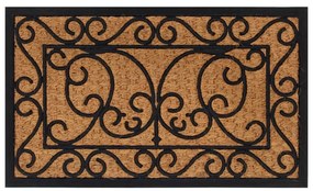 Tapete de porta retangular 45x75 cm borracha e fibra de coco