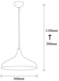 Candeeiro de Teto Tattoo – Branco/Vermelho – 36 x 36 cm