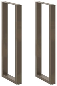 vidaXL Pés de mesa de bar em forma de U, 2 peças, aço natural, 50x(110-111) cm, aço
