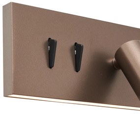 Candeeiro de Parede Moderno Bronze Escuro Ajustável com USB-C incl. LED - Modric