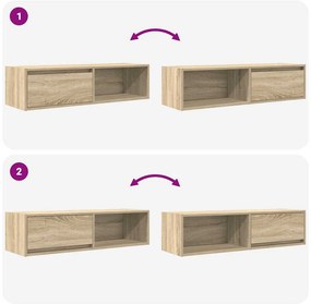 Móveis de TV 2pcs 100x31x25,5cm deriv. madeira carvalho sonoma