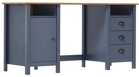 vidaXL Secretária Hill 150x50x74 cm pinho maciço cinzento