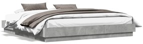 vidaXL Estrutura de cama 180x200 cm derivados de madeira cinza cimento