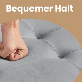 Banco com espaço de arrumação em veludo 38 x 38 x 38 cm cinzento