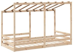 Cama infantil com telhado 100x200 cm madeira de pinho maciça