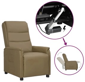 vidaXL Poltrona elevatória couro artificial cappuccino