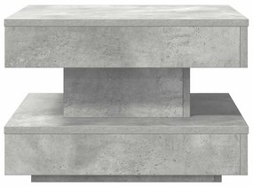 Mesa de centro rotativa a 360 graus 50x50x34,5 cm cinza cimento