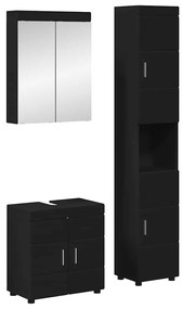 vidaXL Conjunto de Móveis para Banheiro TULUM Preto Madeira processada