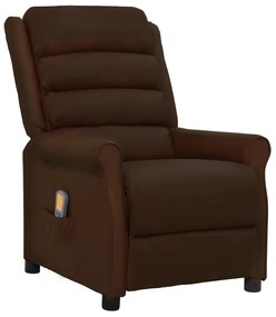 vidaXL Cadeira de massagens couro artificial castanho