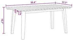 Conjunto com 3 Cadeiras e Mesa de Madeira Sólida de Acácia