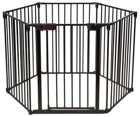 Cercadinho de segurança para animais de estimação com 6 painéis e porta de passagem - Branco