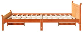 Cama sem colchão 120x200 cm madeira pinho maciça castanho-mel