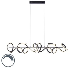 Candeeiro de suspensão design preto com LED e dimmer - Krisscross Design