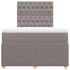 Cama boxspring c/ colchão 120x190cm tecido castanho-acinzentado