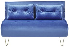 Conjunto de sofás-cama com 3 lugares em veludo azul marinho VESTFOLD Beliani