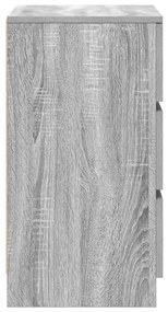 Mesa de cabeceira com 3 gavetas 39x35x65 cm sonoma cinzento
