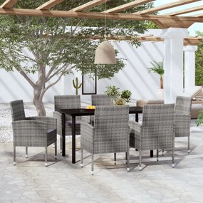 vidaXL 7 pcs conjunto de jantar para jardim antracite