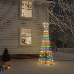 343489 vidaXL Árvore de Natal em cone 108 luzes LED 70x180 cm colorido