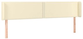 Cabeceira de cama c/ LED 163x16x78/88 cm couro artificial crème