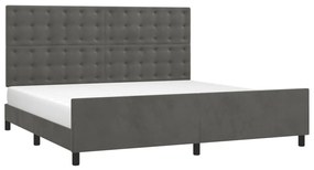 Estrutura de cama sem colchão 200x200 cm veludo cinzento-escuro