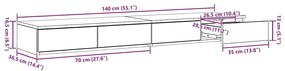 Camas com Gavetas vidaXL Cinza Sonoma 140x36,5x16,5 cm Madeira de Enge