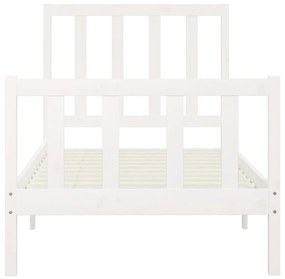 Estrutura de cama 100x200 cm madeira maciça branco