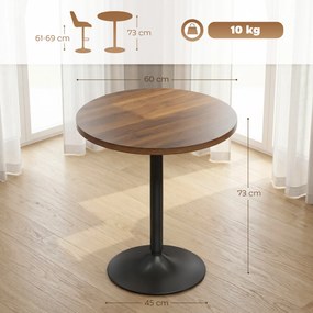 Mesa de bar redonda de 60 cm (BANCOS NÃO INCLUIDOS), mesa alta de cozinha para refeições em pé com patins antiderrapantes, para cozinha, sala de estar