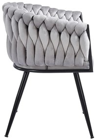 Cadeira Widny Black Veludo - Cinza claro