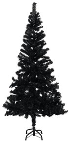vidaXL Árvore de Natal artificial com suporte 120 cm PVC preto