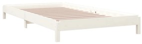 Cama empilhável 80x200 cm madeira de pinho maciça branco