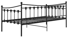 Sofá-cama 90x200 cm metal preto