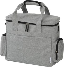Saco de transporte para cães com bolsos, 2 sacos para ração, tigela dobrável, divisória ajustável, 38 x 17 x 35 cm, cinzento claro