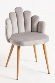 Cadeira Hand Veludo - Cinza