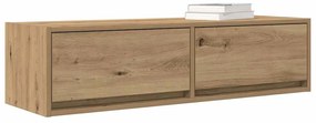Aparador de TV vidaXL Carvalho Artesanal 100x31x25,5 cm Madeira de Eng