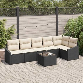 vidaXL Conjunto de Sofá de Jardim 6 Peças com Almofadas Marrom Vime Polirattan