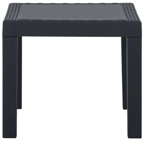 3 pcs conjunto lounge de jardim c/ almofadões plástico cinzento