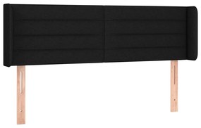 Cabeceira de cama c/ luzes LED tecido 147x16x78/88 cm preto