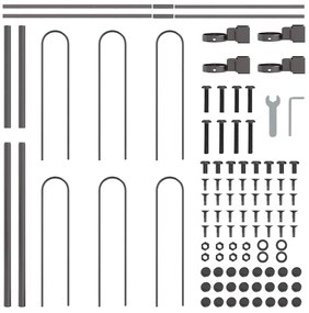 Cerca de jardim com topo estrangulado cinza, 11,9x1,2m de aço