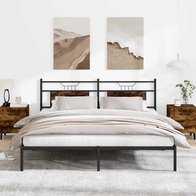 Estrutura de cama sem colchão 183x203 cm carvalho fumado